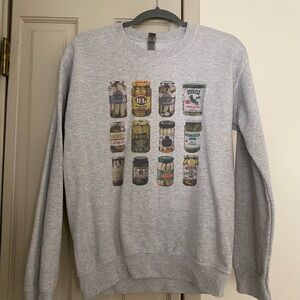 Gildan Gray Crewneck Sweater with Jar Graphics